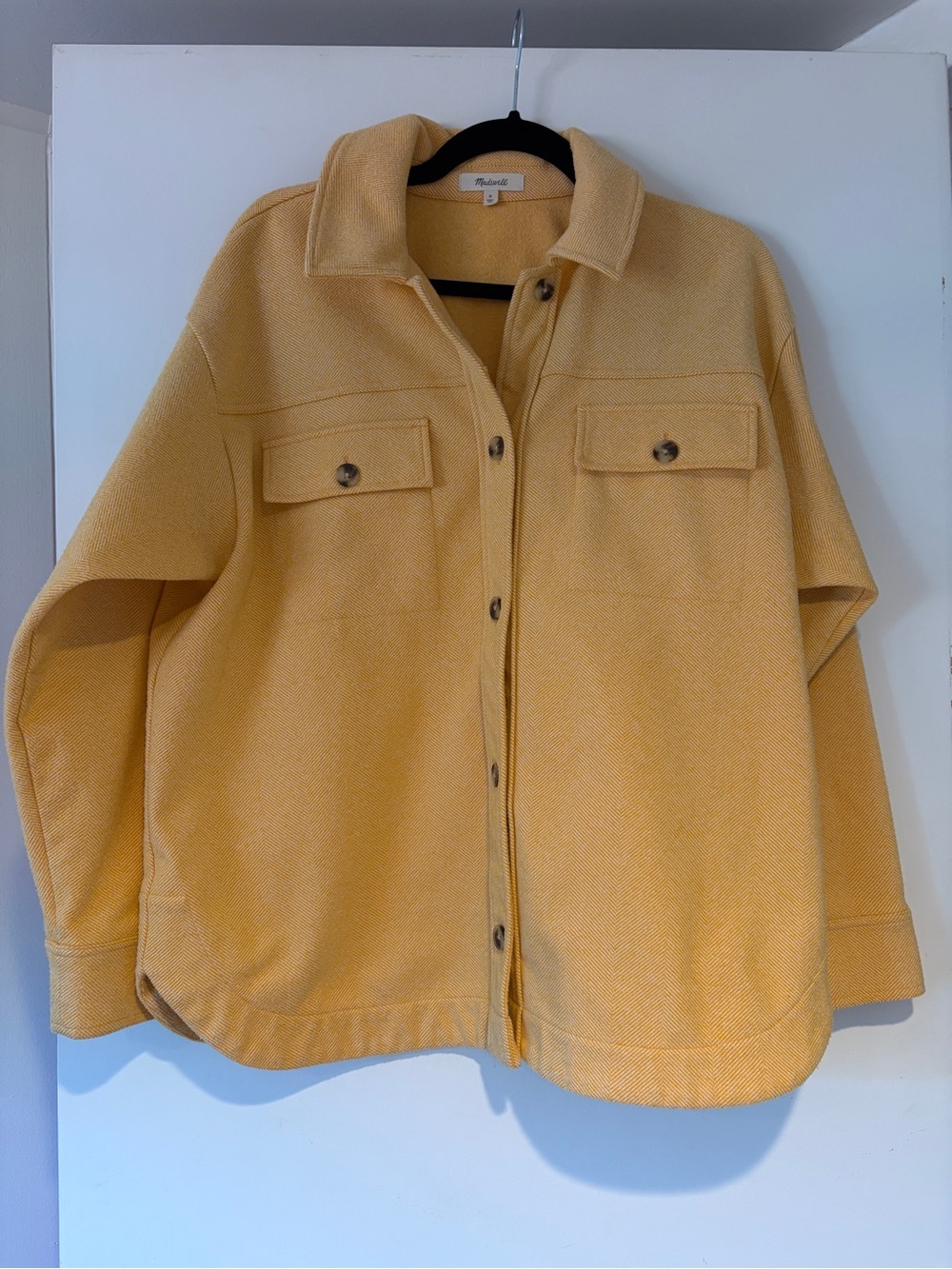 Madewell Yellow Textured Button-Front shacket